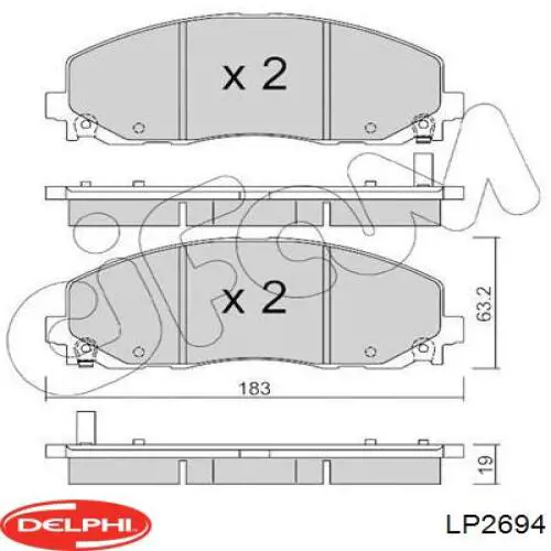 Pastillas freno delanteras Delphi LP2694 precio, desde 46,80 EUR