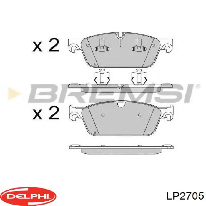 LP2705 Delphi pastillas de freno delanteras