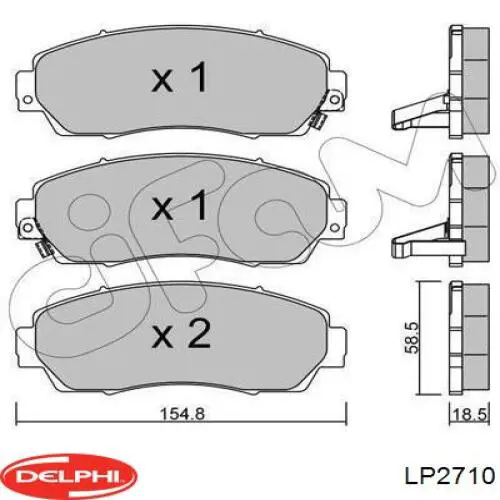 LP2710 Delphi pastillas de freno delanteras