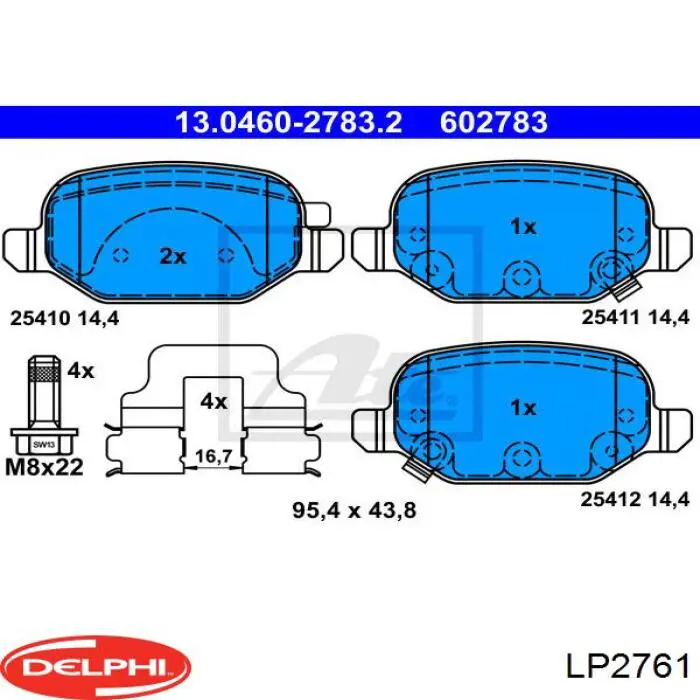 LP2761 Delphi pastillas de freno traseras