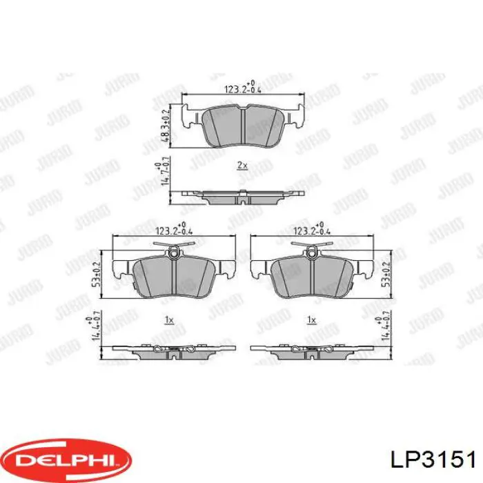Pastillas traseras de freno Delphi LP3151 precio, desde 31,75 EUR
