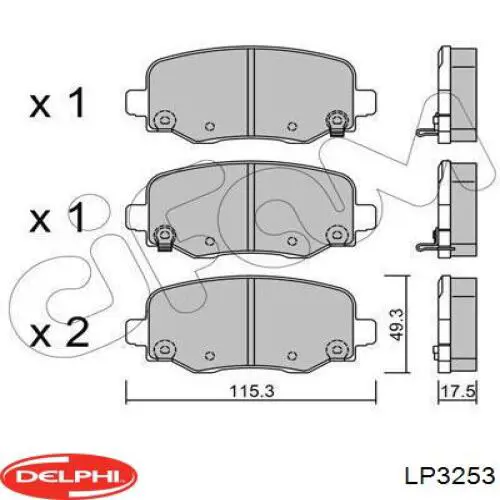 LP3253 Delphi pastillas de freno traseras