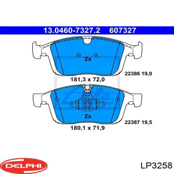 LP3258 Delphi pastillas de freno delanteras