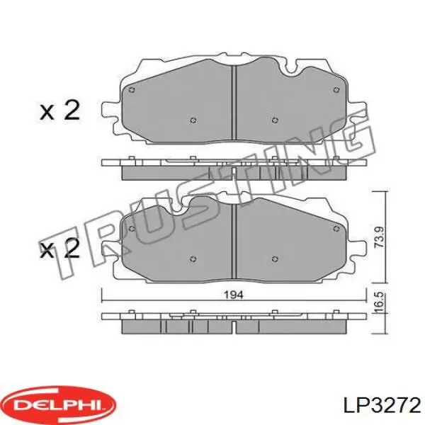 LP3272 Delphi pastillas de freno delanteras