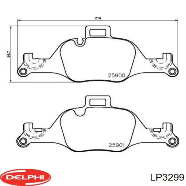 LP3299 Delphi pastillas de freno delanteras