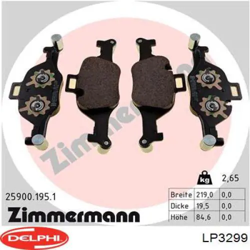 Comprar LP3299 Delphi Pastillas delanteras de freno