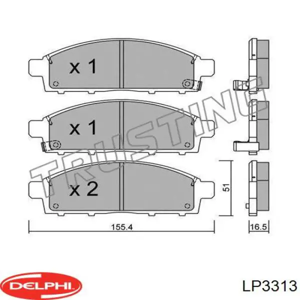 LP3313 Delphi pastillas de freno delanteras