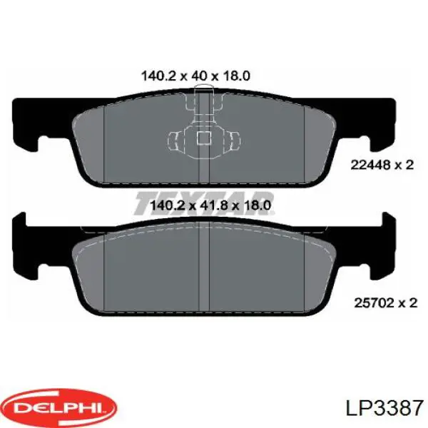 LP3387 Delphi pastillas de freno delanteras