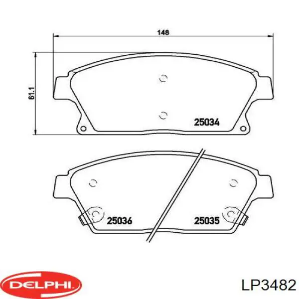 LP3482 Delphi pastillas de freno delanteras