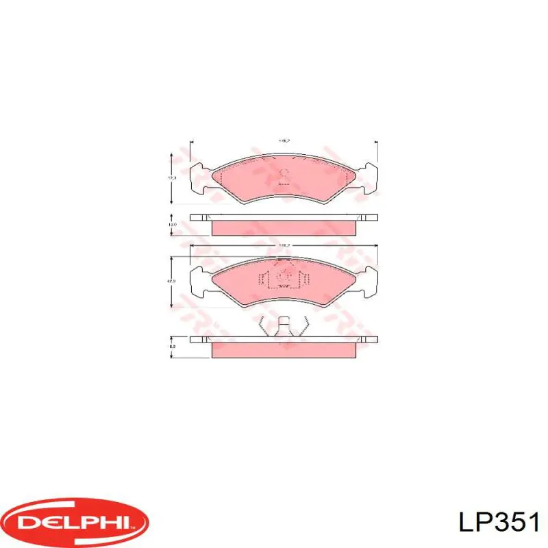 Pastillas freno delanteras Delphi LP351 precio, desde 18,49 EUR
