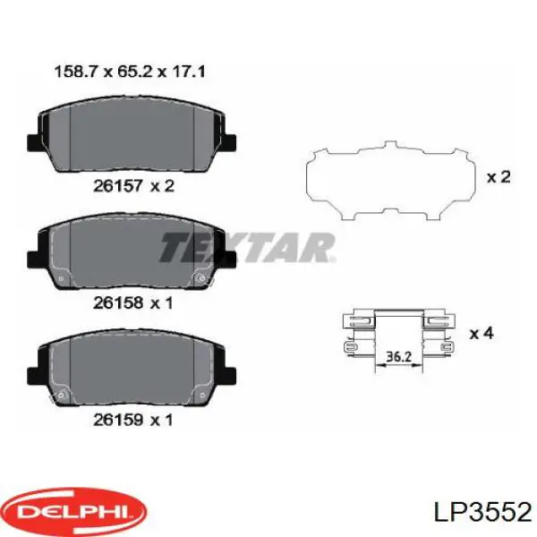 Pastillas de freno 58101C5A75 Hyundai/Kia