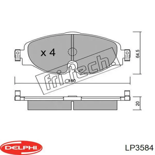 LP3584 Delphi pastillas de freno delanteras