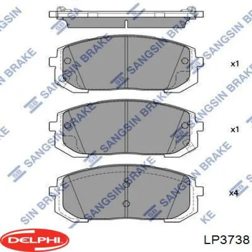 58302L0A15 Hyundai/Kia Pastillas freno traseras