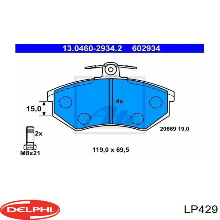 Pastillas de freno delanteras Seat Toledo 1 1L