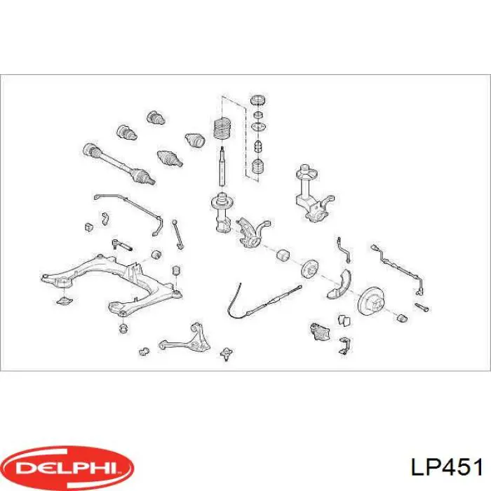Pastillas de freno traseras LP451 Delphi