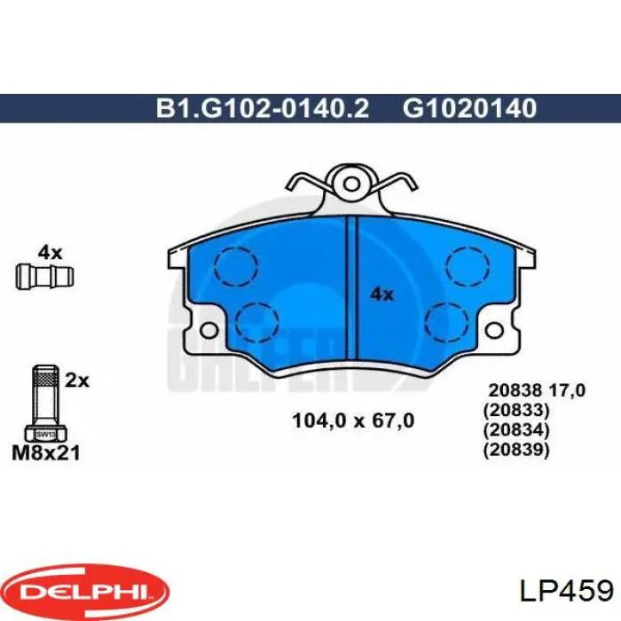 Pastillas de freno delanteras Fiat Tipo 160