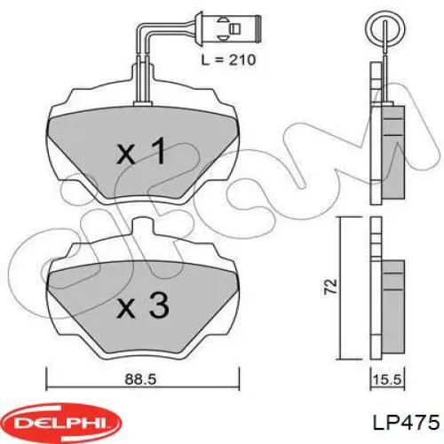 LP475 Delphi pastillas de freno traseras