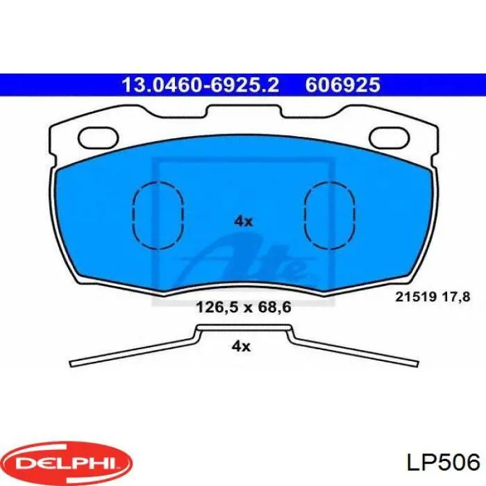 LP506 Delphi pastillas de freno delanteras