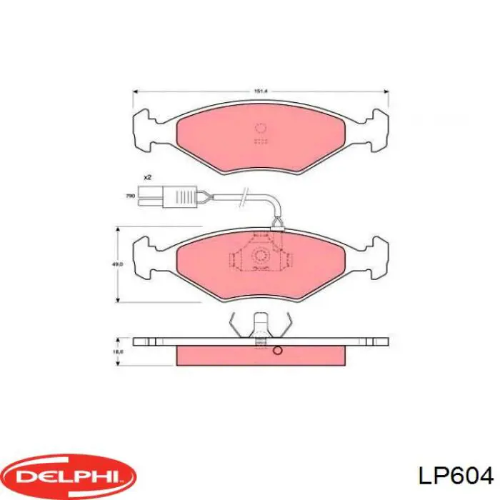 LP604 Delphi pastillas de freno delanteras