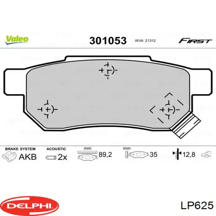 Pastillas traseras de freno Delphi LP625 precio, desde 15,07 EUR