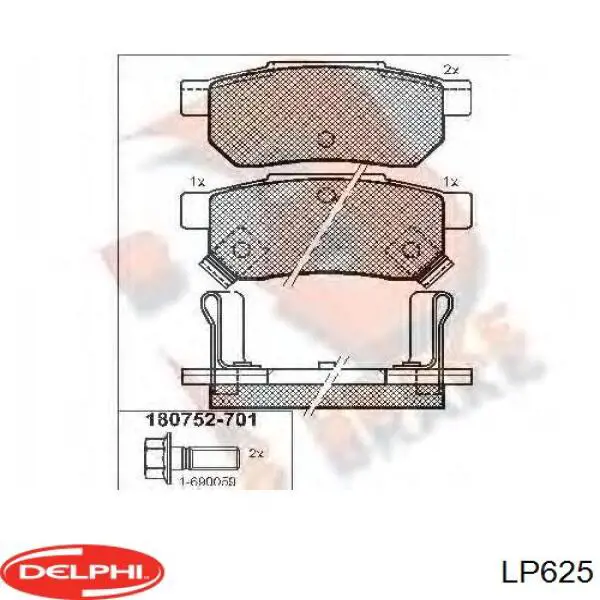 Pastillas de freno traseras LP625 Delphi