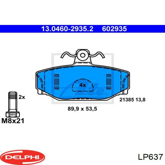 Pastillas traseras de freno Delphi LP637 precio, desde 23,12 EUR