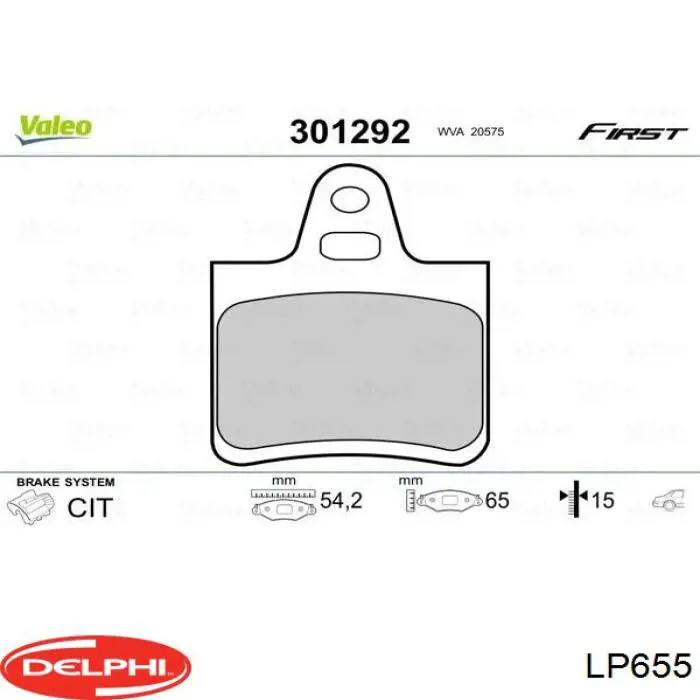 LP655 Delphi pastillas de freno traseras