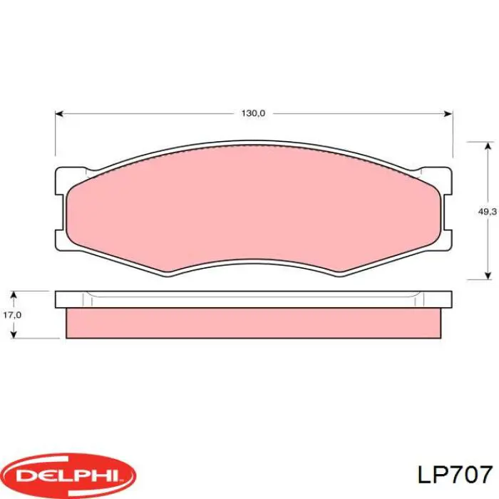 LP707 Delphi pastillas de freno delanteras