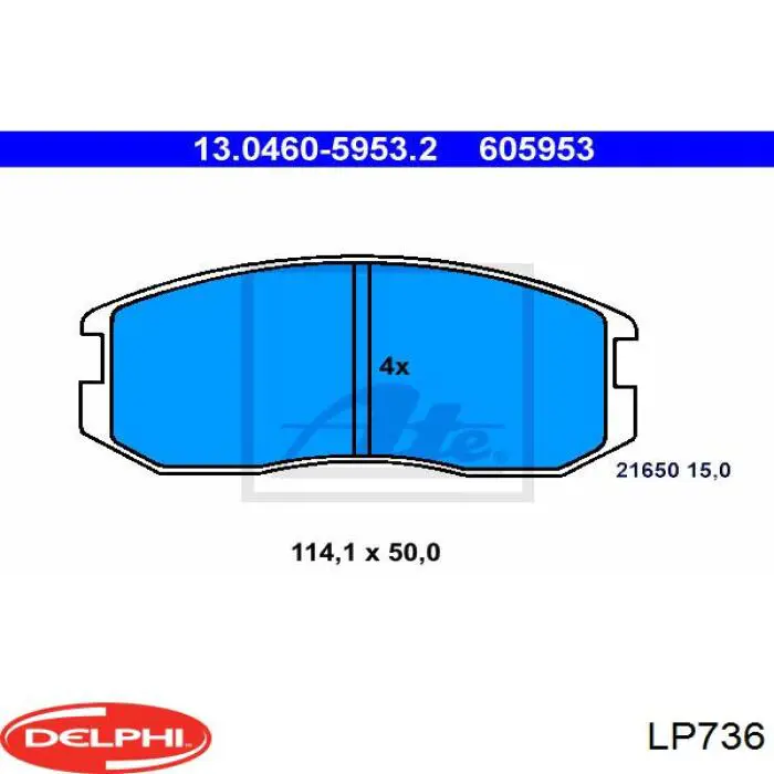 LP736 Delphi pastillas de freno delanteras