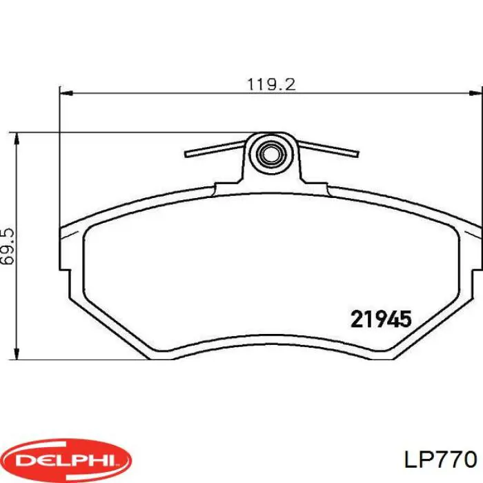 LP770 Delphi pastillas de freno delanteras