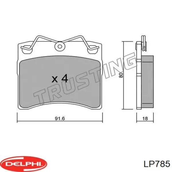 LP785 Delphi pastillas de freno delanteras