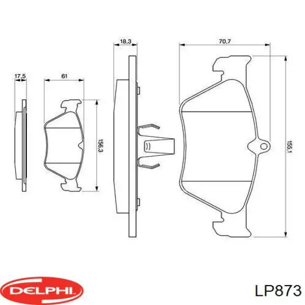 Comprar LP873 Delphi Pastillas delanteras de freno