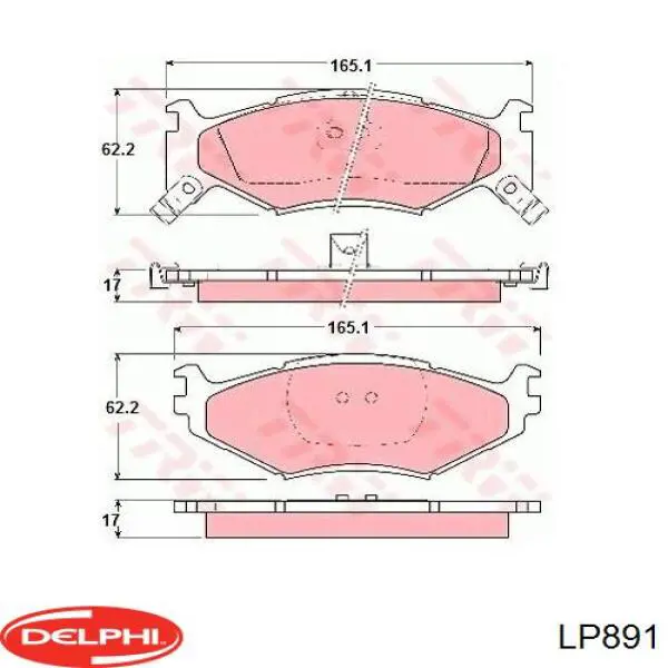 LP891 Delphi pastillas de freno delanteras