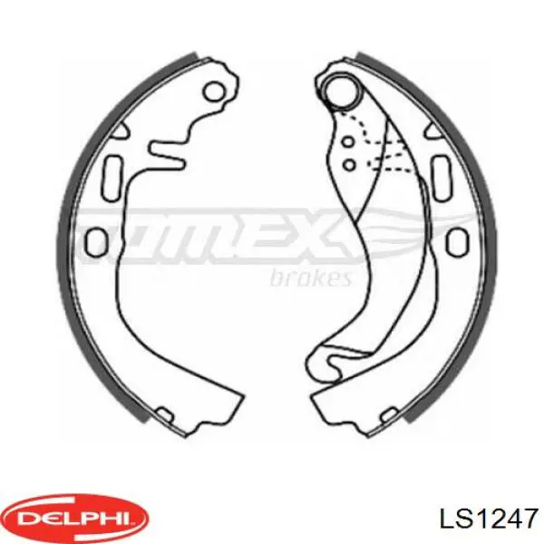 LS1247 Delphi zapatas de frenos de tambor traseras