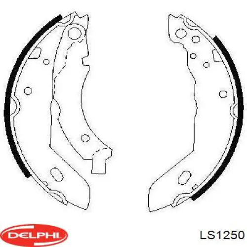 LS1250 Delphi Zapatas de freno de tambor traseras