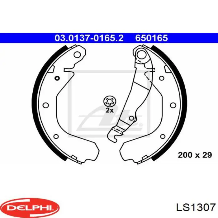 LS1307 Delphi zapatas de frenos de tambor traseras