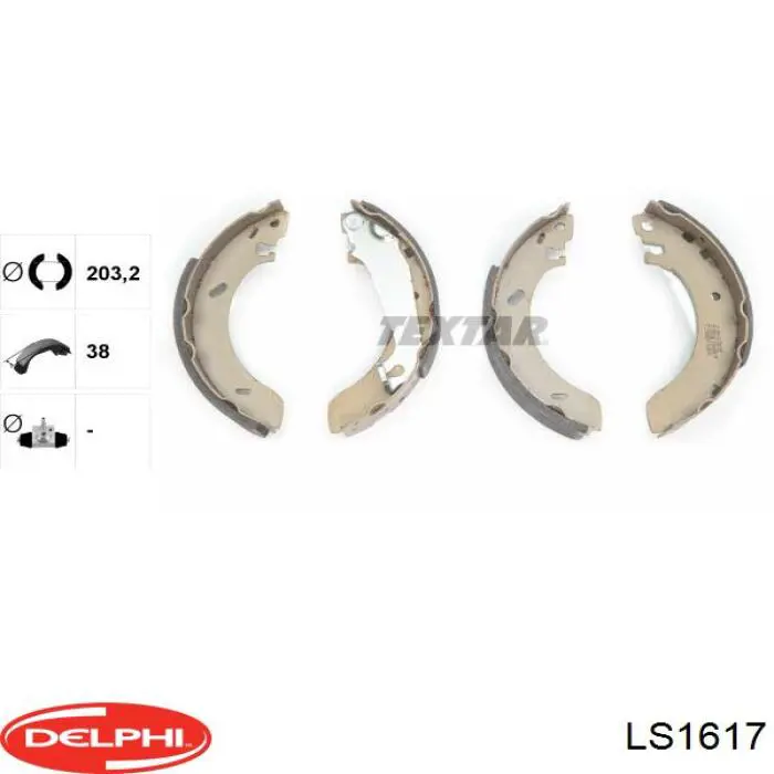LS1617 Delphi zapatas de frenos de tambor traseras
