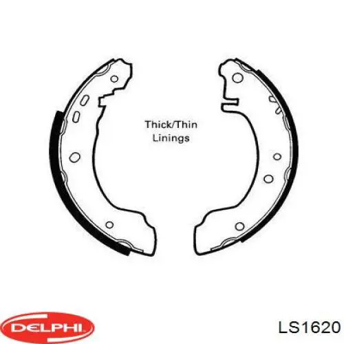 LS1620 Delphi zapatas de frenos de tambor traseras