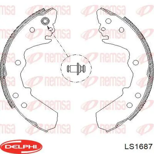 LS1687 Delphi zapatas de frenos de tambor traseras