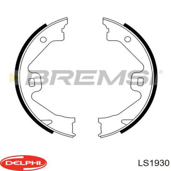 LS1930 Delphi juego de zapatas de frenos, freno de estacionamiento