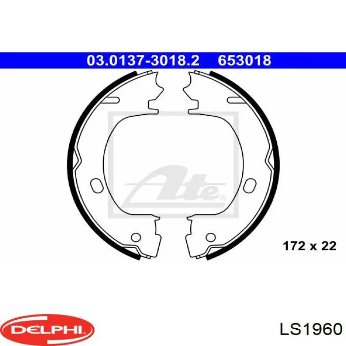 LS1960 Delphi juego de zapatas de frenos, freno de estacionamiento