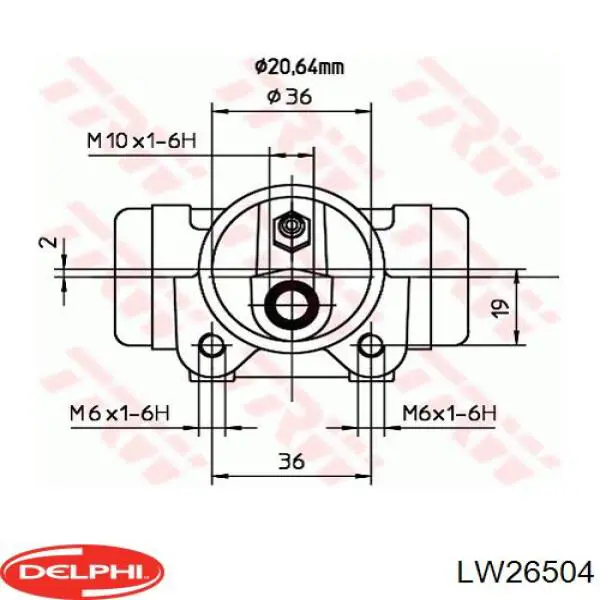 LW26504 Delphi cilindro de freno de rueda trasero