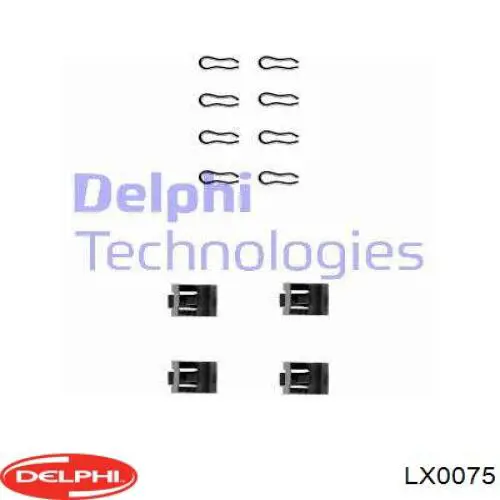 Comprar LX0075 Delphi Juego de resortes de sujeción de pastillas de freno delanteras