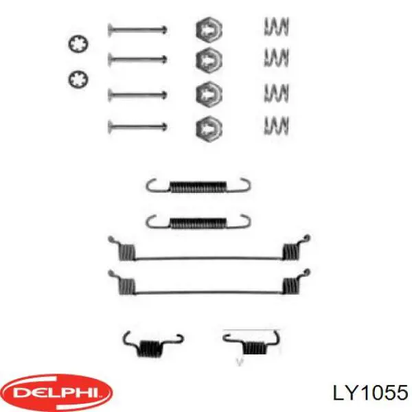 LY1055 Delphi kit de montaje, zapatas de freno traseras