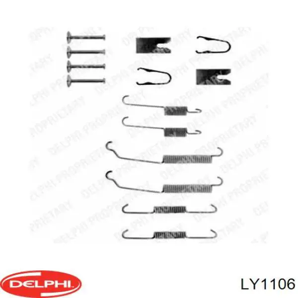 LY1106 Delphi kit de montaje, zapatas de freno traseras