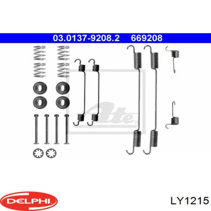 LY1215 Delphi kit de montaje, zapatas de freno traseras