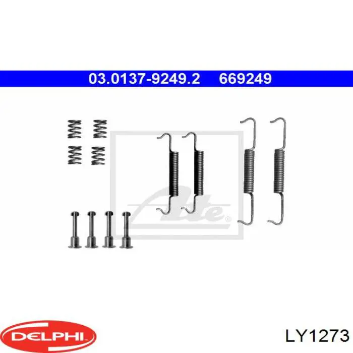 LY1273 Delphi kit de montaje, zapatas de freno traseras