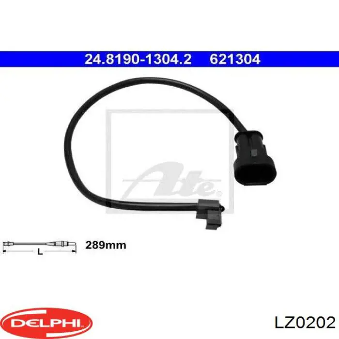 Sensor de desgaste de las pastillas de freno delanteras Delphi LZ0202 precio, desde 10,30 EUR