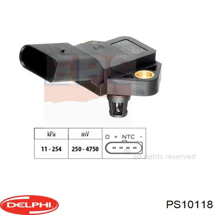 Comprar PS10118 Delphi Sensor de presión de sobrealimentación