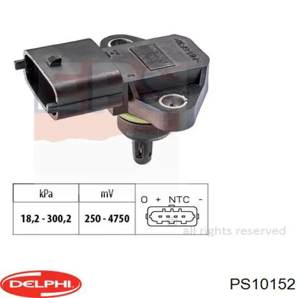 PS10152 Delphi sensor de presion de carga (inyeccion de aire turbina)